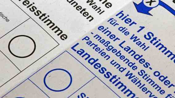 The picture shows a ballot paper for the state election in close-up.  © picture-alliance / CHROMORANGE Photo: Udo Hermann
