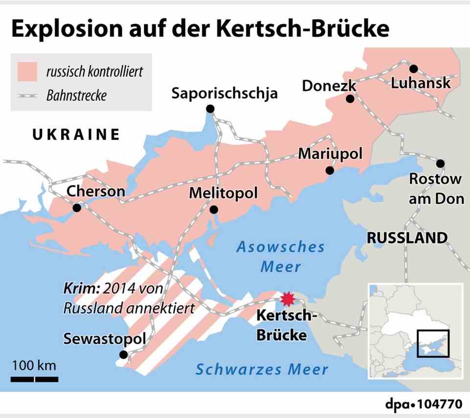 Explosion on the Kerch Bridge