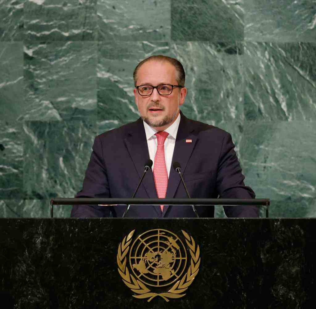 Alexander Schallenberg, Außenminister von Österreich, spricht auf der 77. Sitzung der Generalversammlung der Vereinten Nationen im UN-Hauptquartier (Archivbild)