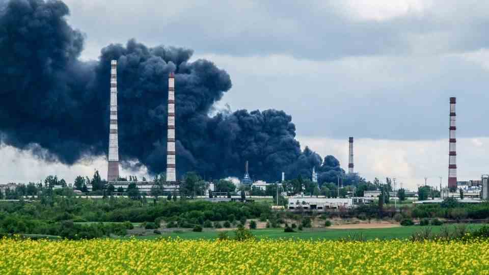 Oil refinery in Lysychansk, Ukraine, after Russian attack in May