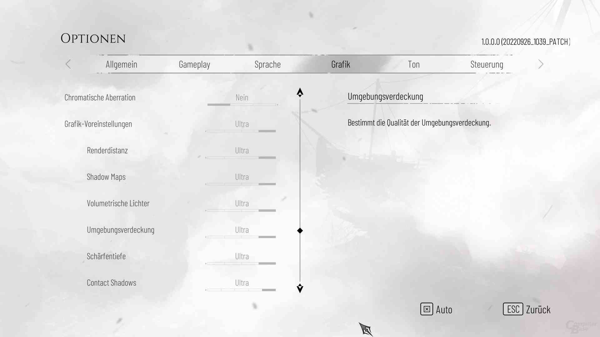 The graphics menu of A Plague Tale: Requiem