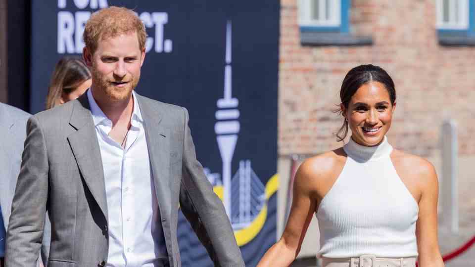 Prince Harry and his wife Meghan on a visit to Düsseldorf in September