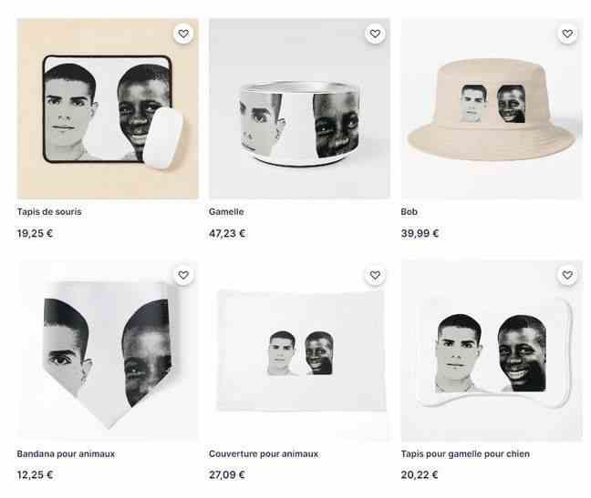 One of the profiles that offered objects bearing the image of Lola still offers other goodies with the faces of Zyed and Bouna.