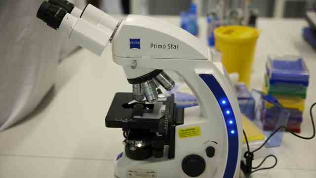 Medical research: The employees need modern equipment for research.  The microscope is also used.