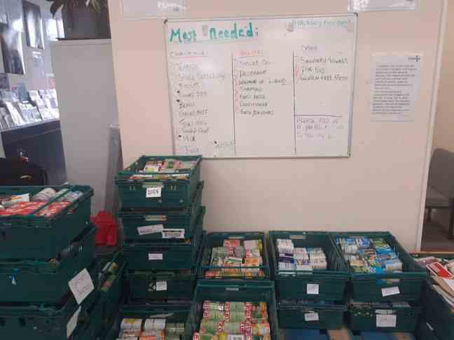 Food storage at Hackney's Foodbank