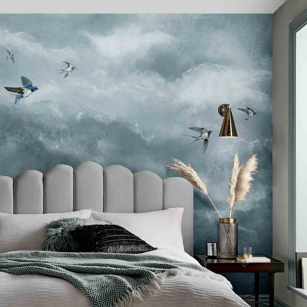 Flight Of Swallows Daybreak One Panoramic Wallpaper 