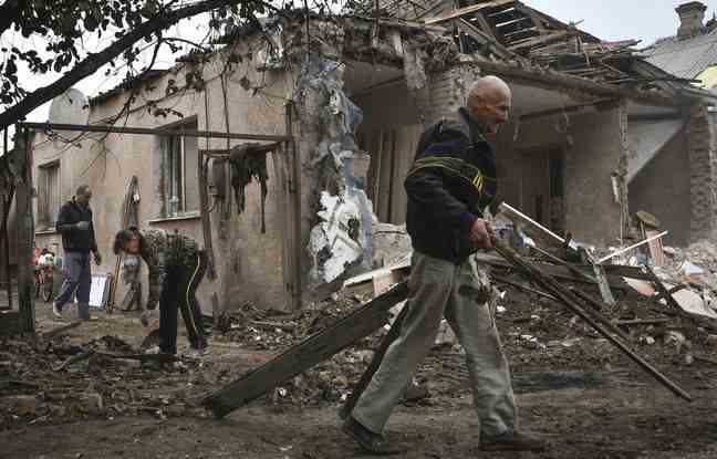 A damaged house after a night shelling in Sloviansk, Donetsk region.