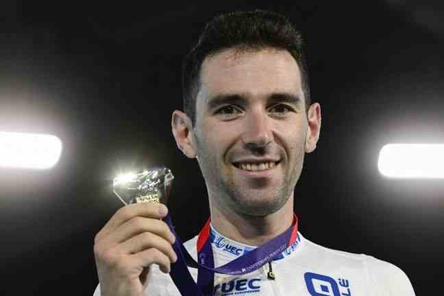 Benjamin Thomas won two gold medals at the European Championships in Munich last August: the team pursuit and, here, the points race.