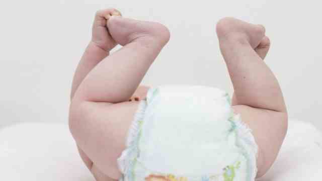Stock market: A baby on the changing table: The online business with diapers was very popular.