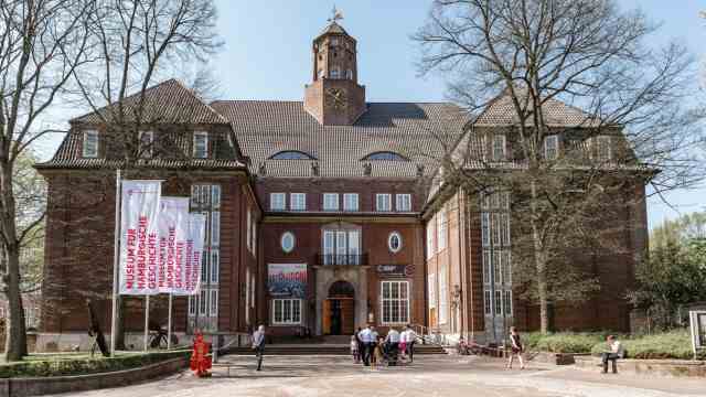 Vacation in Hamburg: view of the building and entrance of the Museum of Hamburg History.