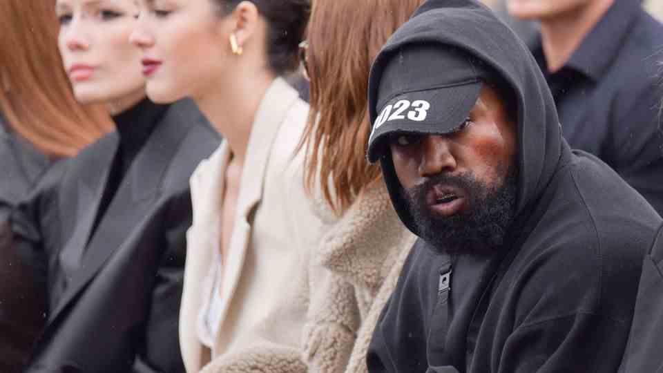 Rapper and designer Kanye West at Paris Fashion Week