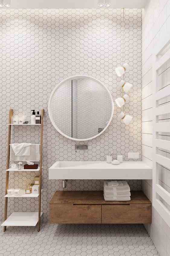 A White Bathroom That Has Relief 