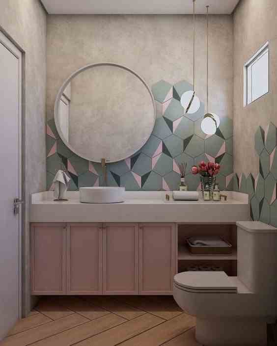 A Contemporary Pastel Bathroom 