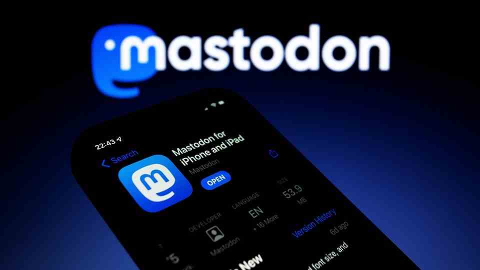 Mastodon logo on smartphone