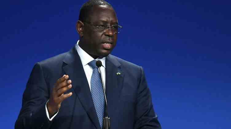 The President of the Republic of Senegal, Macky Sall, on June 9, 2022 in Paris.  (STEPHANE DE SAKUTIN / AFP)
