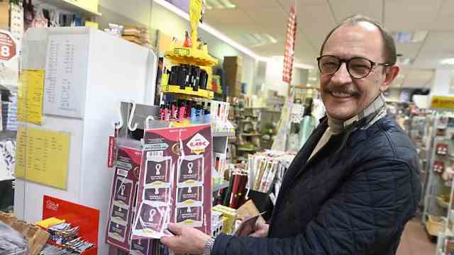Soccer World Cup: Newsagent Wolfgang Proksch has nothing to complain about.