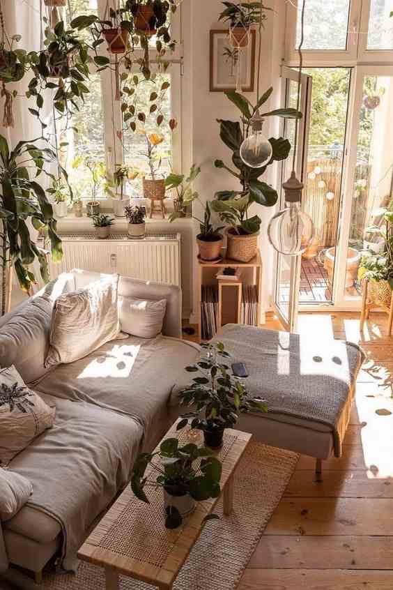 Plants To Warm Up The White Living Room 