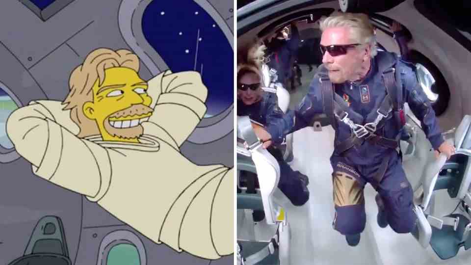 To have "The simpsons" Richard Branson's space trip predicted?