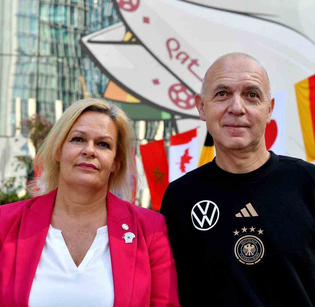 Innenministerin Nancy Faeser und DFB-Präsident Bernd Neuendorf