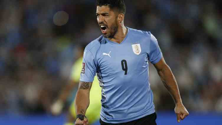 Luis Suarez during a match between Uruguay and Bolivia on February 1, 2022 at the Estadio Centenario in Montevideo.  (MARIANA GREIF / POOL)