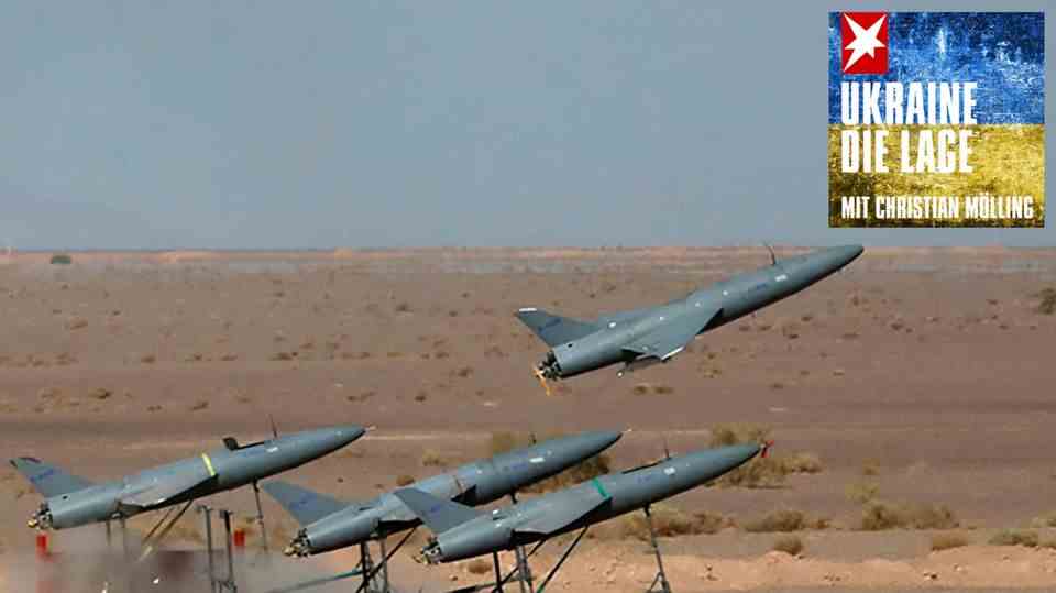 Iranian drones at a military exercise in Iran