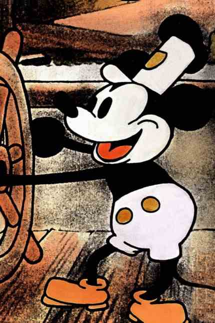 Small Olympic Hall: Mickey Mouse as a steamboat captain in 1928 "Steamboat Willie".