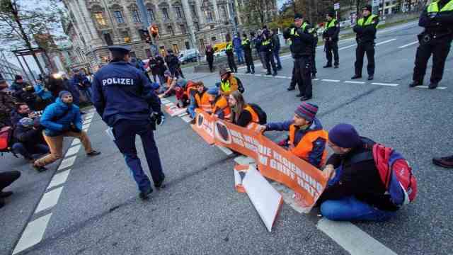 Munich: On Monday morning, climate activists stuck to the Stachus.