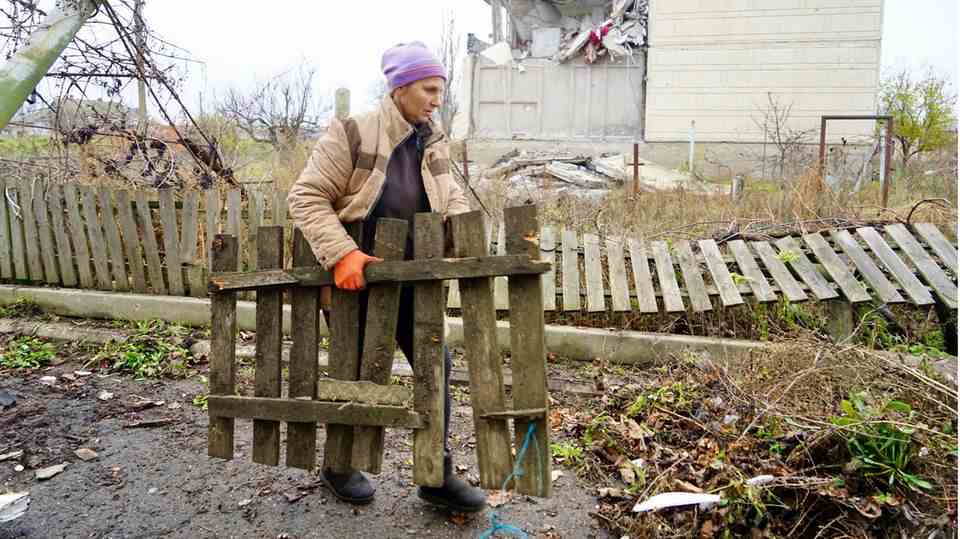 Ukraine, destroyed village