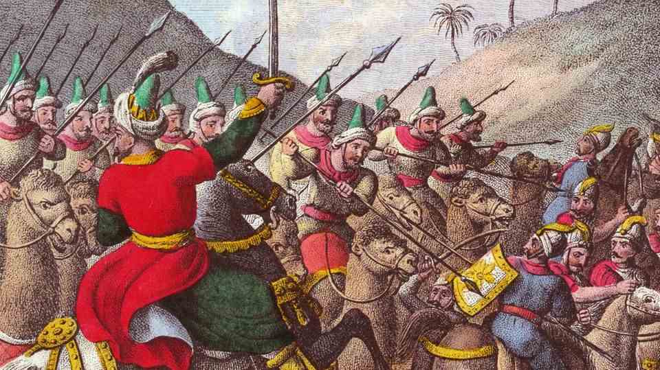Cyrus in battle against the Lydians