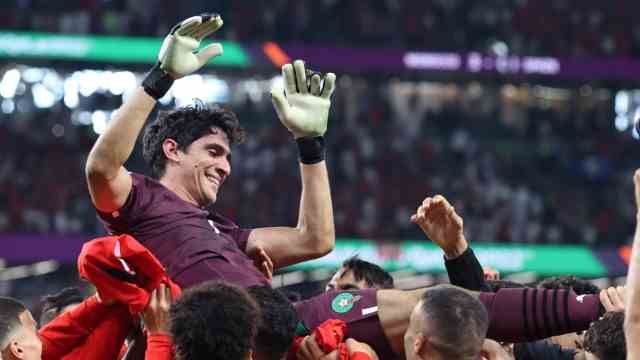 Football World Cup in quotes: After two saved penalties, they celebrate wildly: Morocco's goalkeeper Bono.