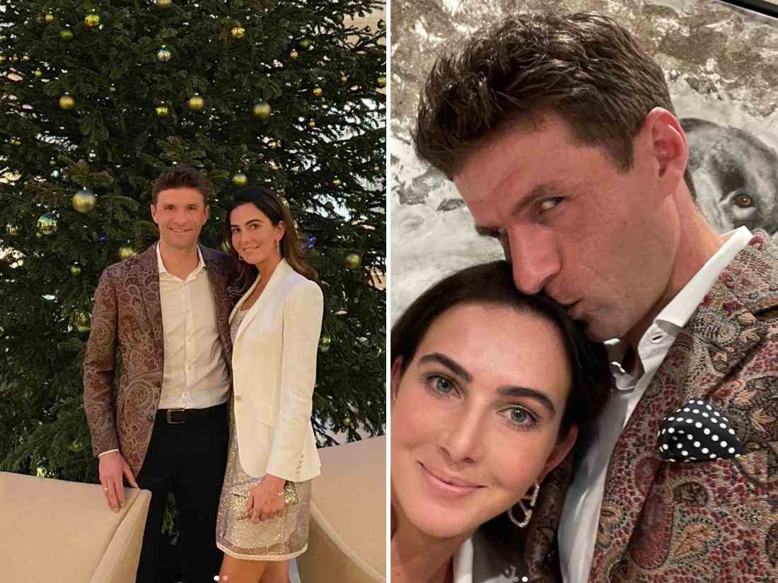 Thomas and Lisa Müller probably spent Christmas at home.  The Bayern professional only attracted attention with his outfit.