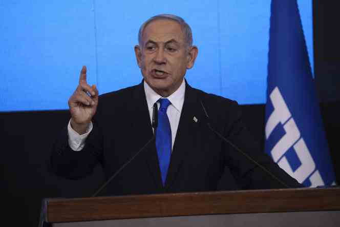 Binyamin Netanyahu, the day after the legislative elections which assured him victory, in Jerusalem, November 2, 2022.