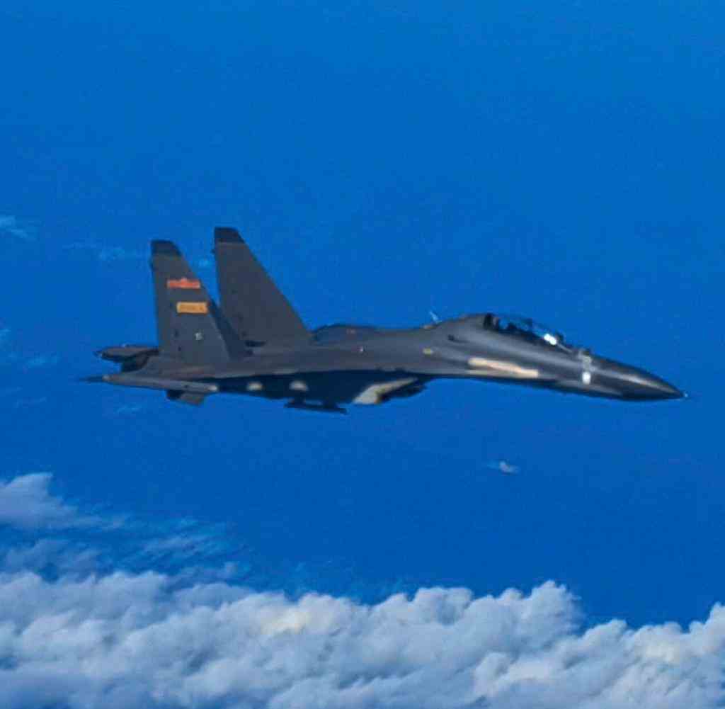 Stock image of Chinese fighter jets during an exercise near Taiwan
