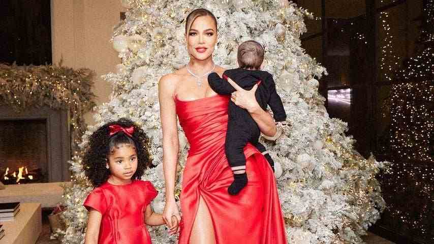 Khloé Kardashian, her daughter True Thompson and their son