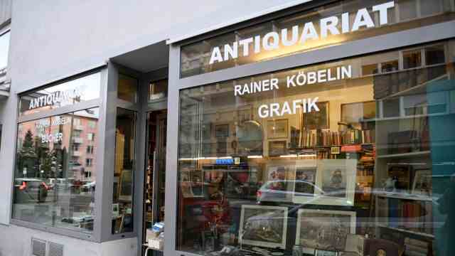 An old-school antiquary: once he closes his shop, all the books end up in the waste paper.  Rainer Köbelin isn't fooling himself.