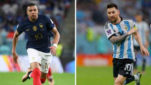 Final of the soccer World Cup: The protagonists of a final with many prominent players - and again without Germans: Kylian Mbappe (left) and Lionel Messi duel on Sunday not only for the World Cup title but also for the top scorer's crown.