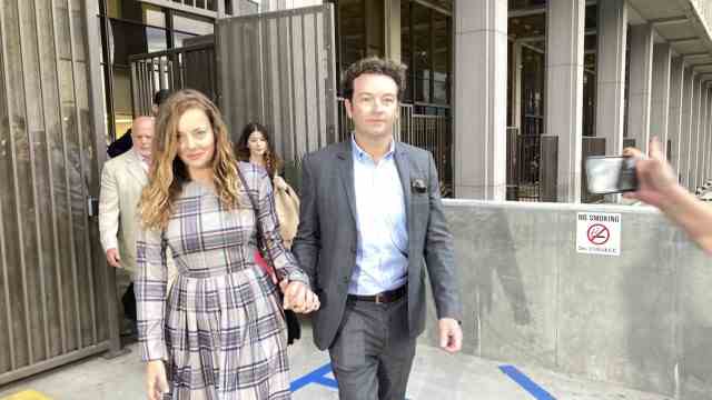Danny Masterson leaves Los Angeles Superior Court with his wife Bijou Phillips after rape allegations