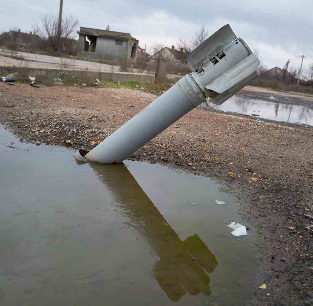 Eine Rakete in Cherson, Ukraine