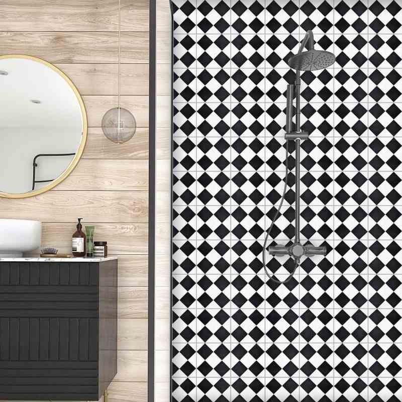 Checkerboard Version Shower Wall Tiles 