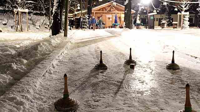 Leisure: The Augustiner Keller offers seven curling lanes with real ice.