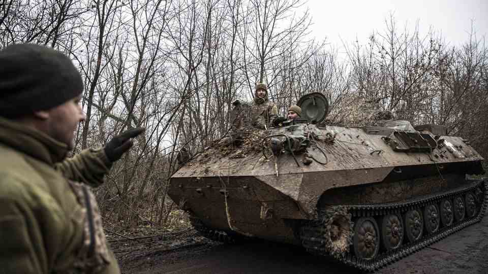 Tanks in Bakhmut in eastern Ukraine