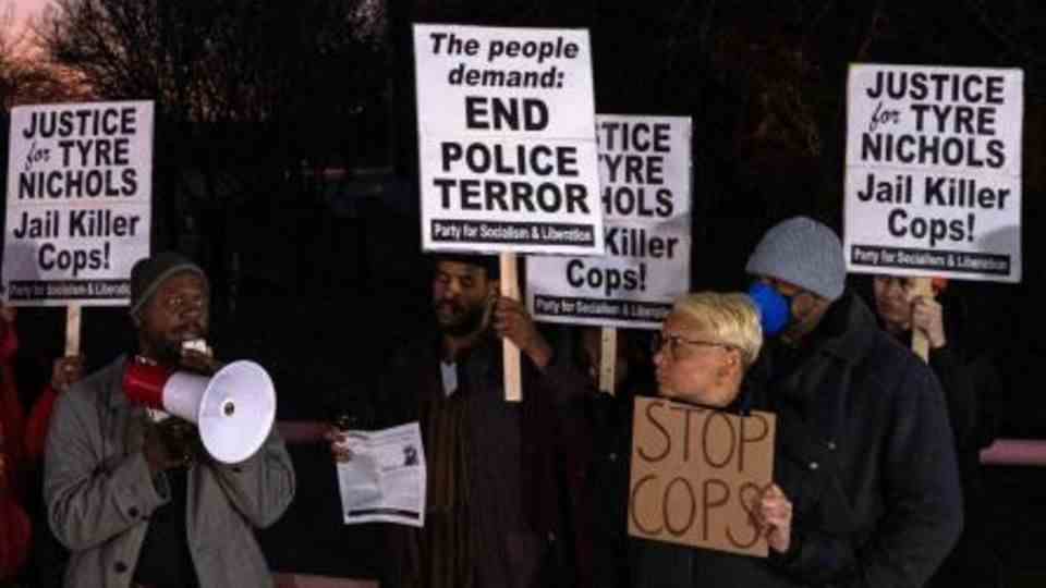 People protest police brutality in Memphis following the death of Tire Nichols