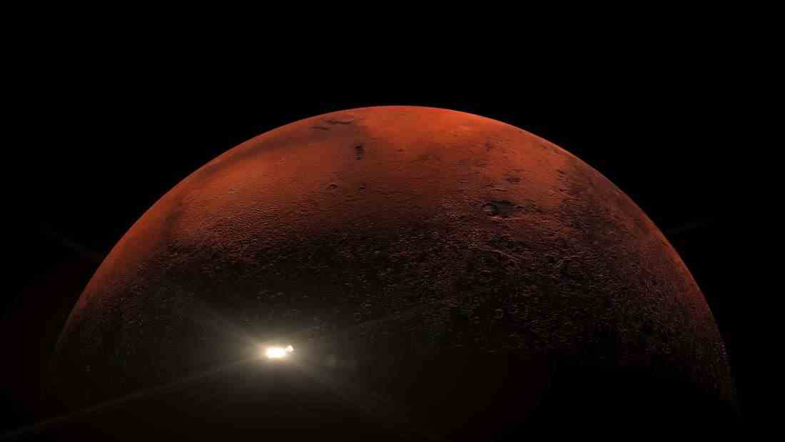 Researchers are looking for liquid water on Mars.  (icon picture)