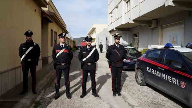 Italy: Carabinieri in front of the house in Campobello di Mazara where Matteo Messina Denaro last lived.