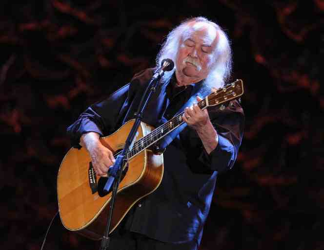 David Crosby, on stage at the Wilshire Ebell Theater in Los Angeles, November 8, 2013.