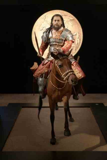 Exhibition on the history of Europe: Reconstruction of an Avar horseman warrior by Derecske-Bikás-dulo from the Déri Múzeum, Debrecen.