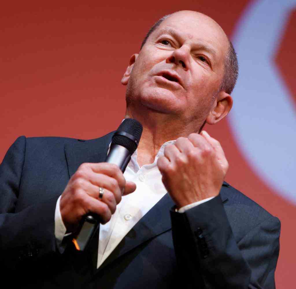 Olaf Scholz at the election campaign event of the Berlin SPD