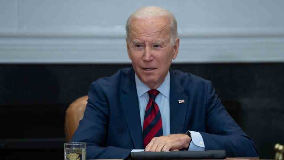 Joe Biden during a meeting at the White House in Washington
