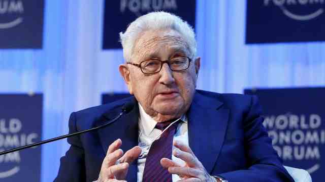 World Economic Forum: Former US Secretary of State Henry Kissinger at a performance in Davos in 2013: he will be 100 years old this May.