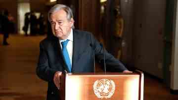 UN Secretary-General Antonio Guterres speaks at a press conference: The attack on a house in Dnipro could constitute a war crime.